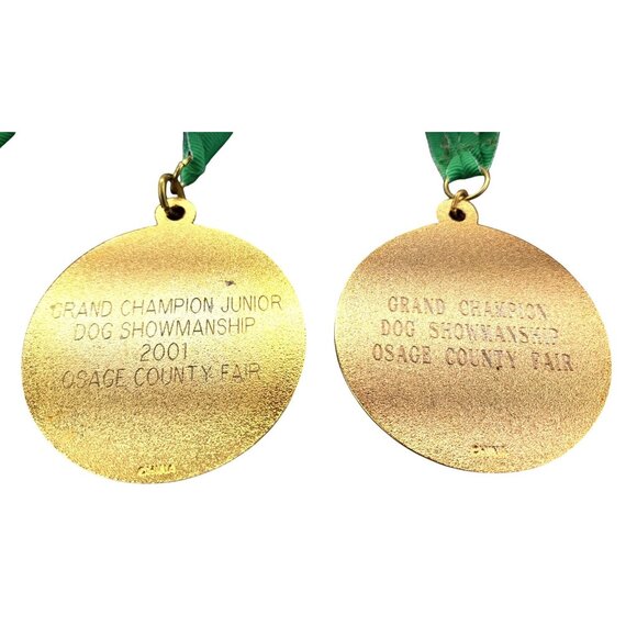 Vintage 4H Dog Show Medals Lot of 4 Metal Collection Osage County Fair Kansas - Picture 7 of 14